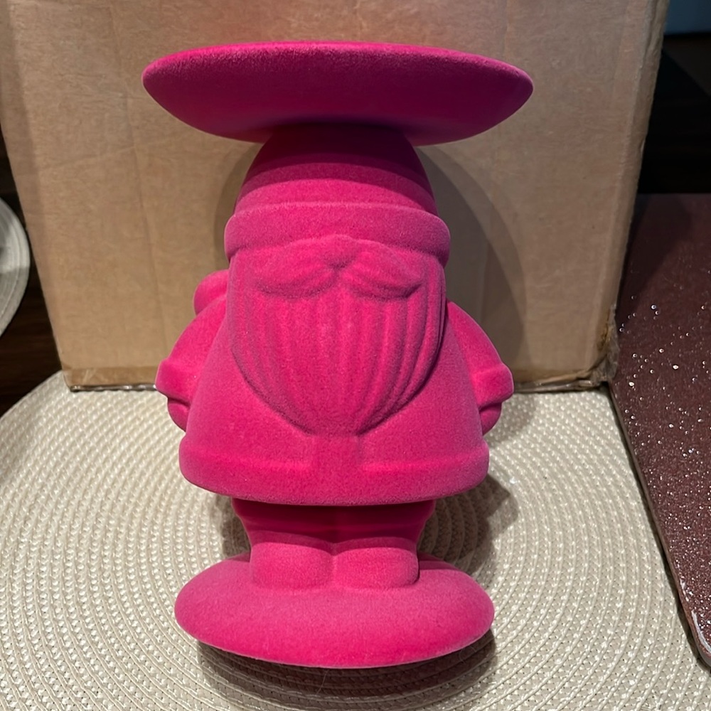 BBW ceramic felt candle holder PINK